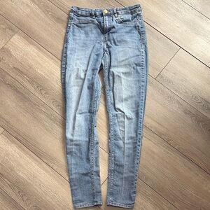 Divided Blue Skinny Jeans with Distressed Detailing